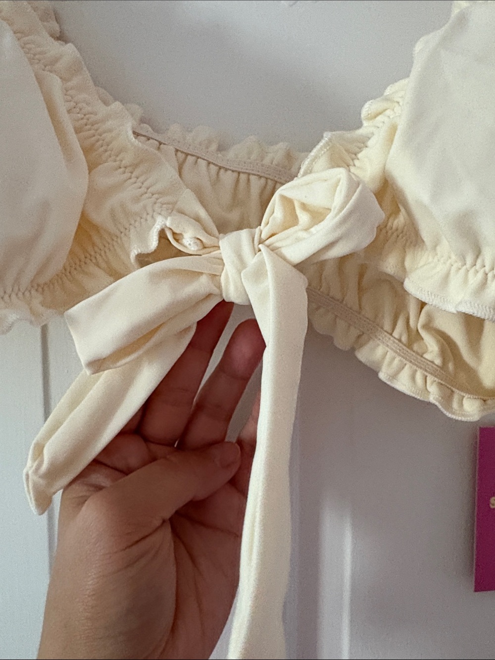 Strawberry Milk Mob Ruffle Bikini Top - Picture 4 of 5